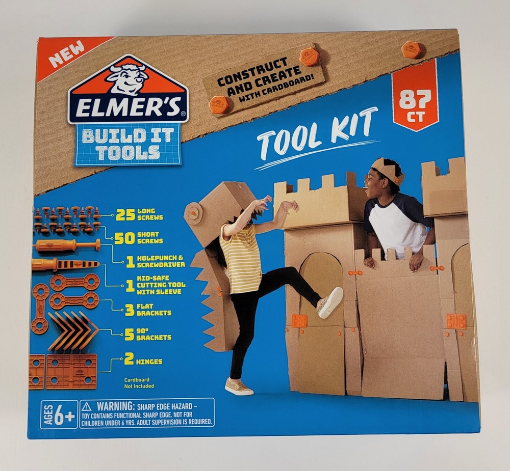 Elmer's Build It Tools Kit Construct & Create w/ your Cardboard 87ct Tool Kit