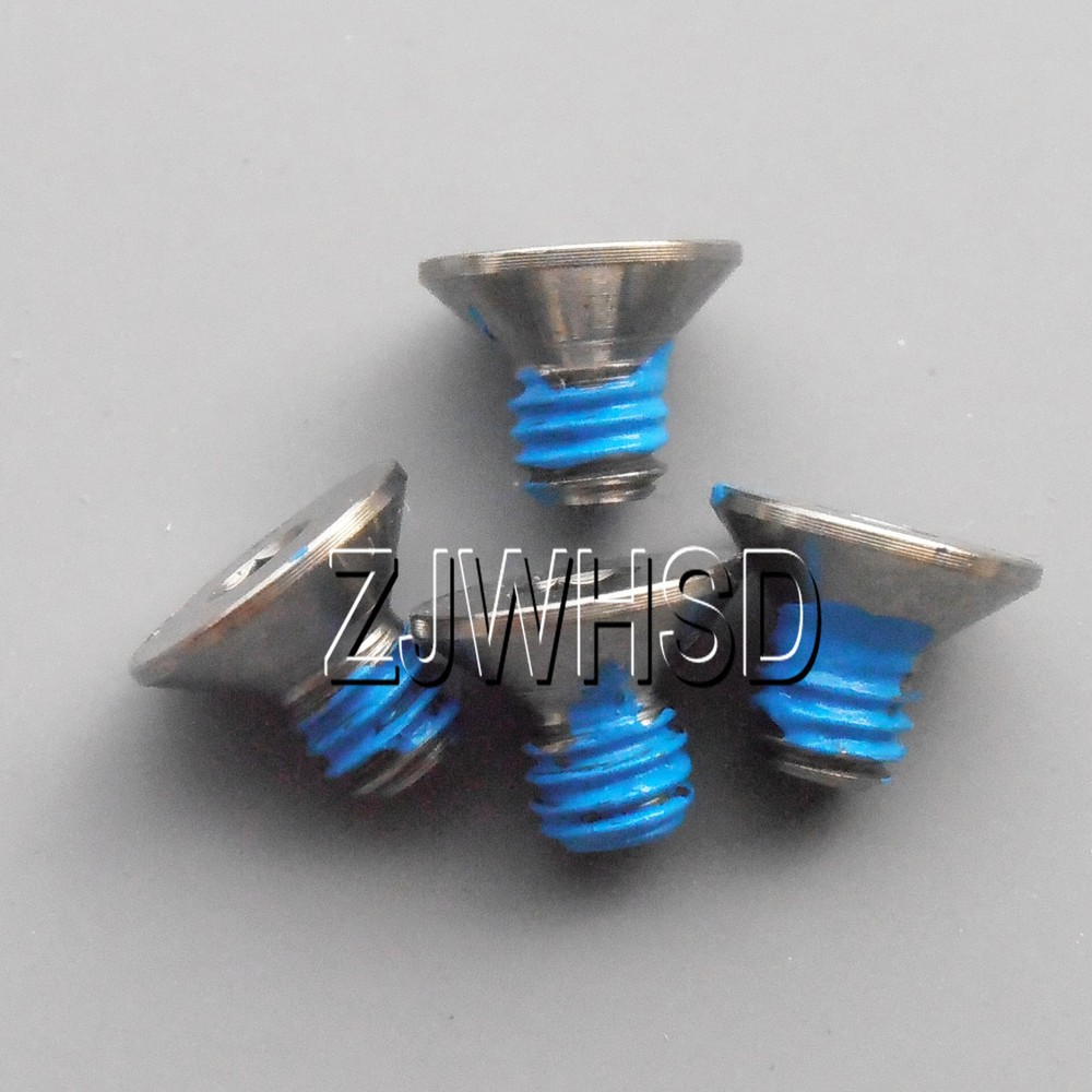 4pcs M4 x 6 mm Ti Titanium Screw Bolt Allen Hex Socket Flat Head Thread Locker