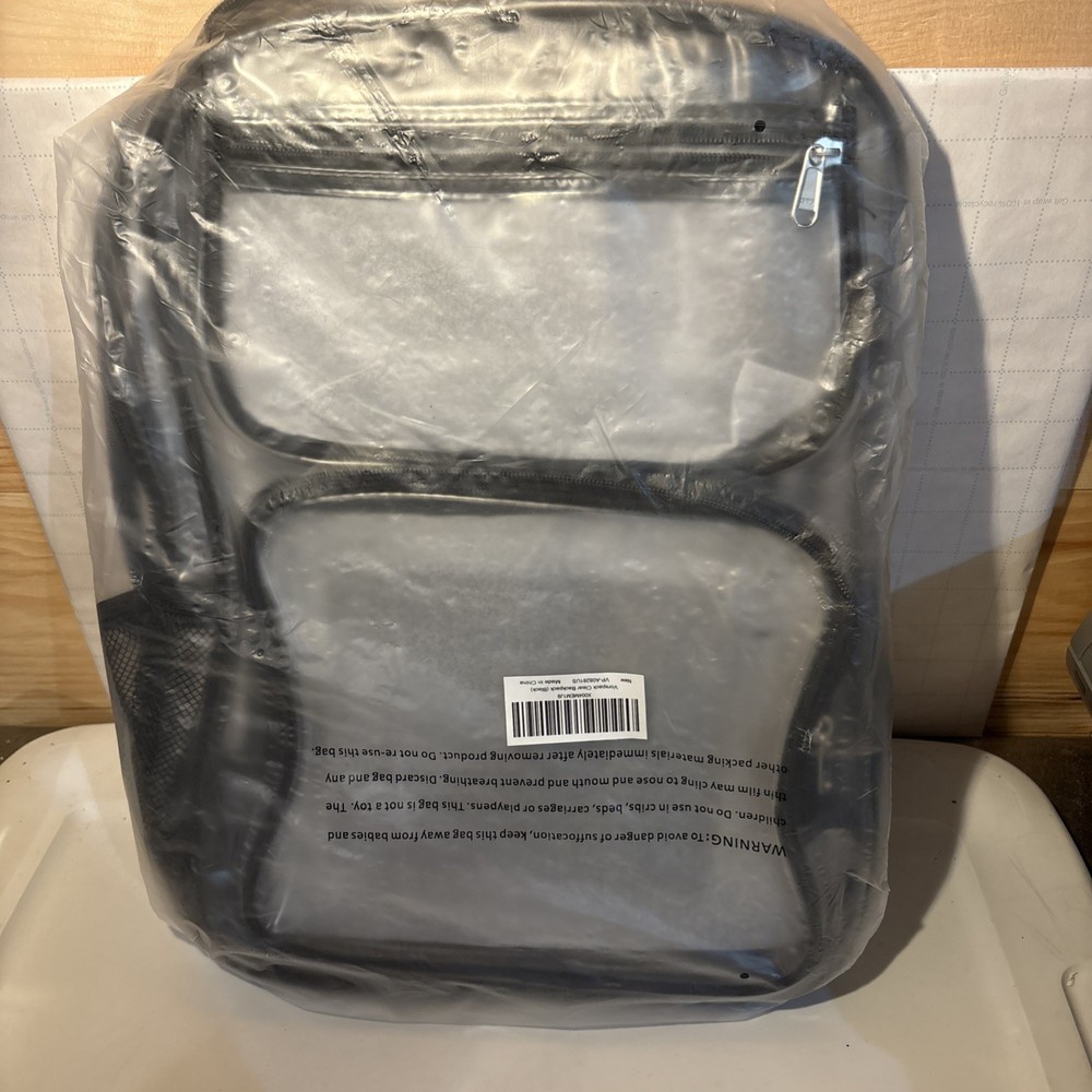 Vorspack Clear Backpack Heavy Duty - Large Bookbag Large, Black