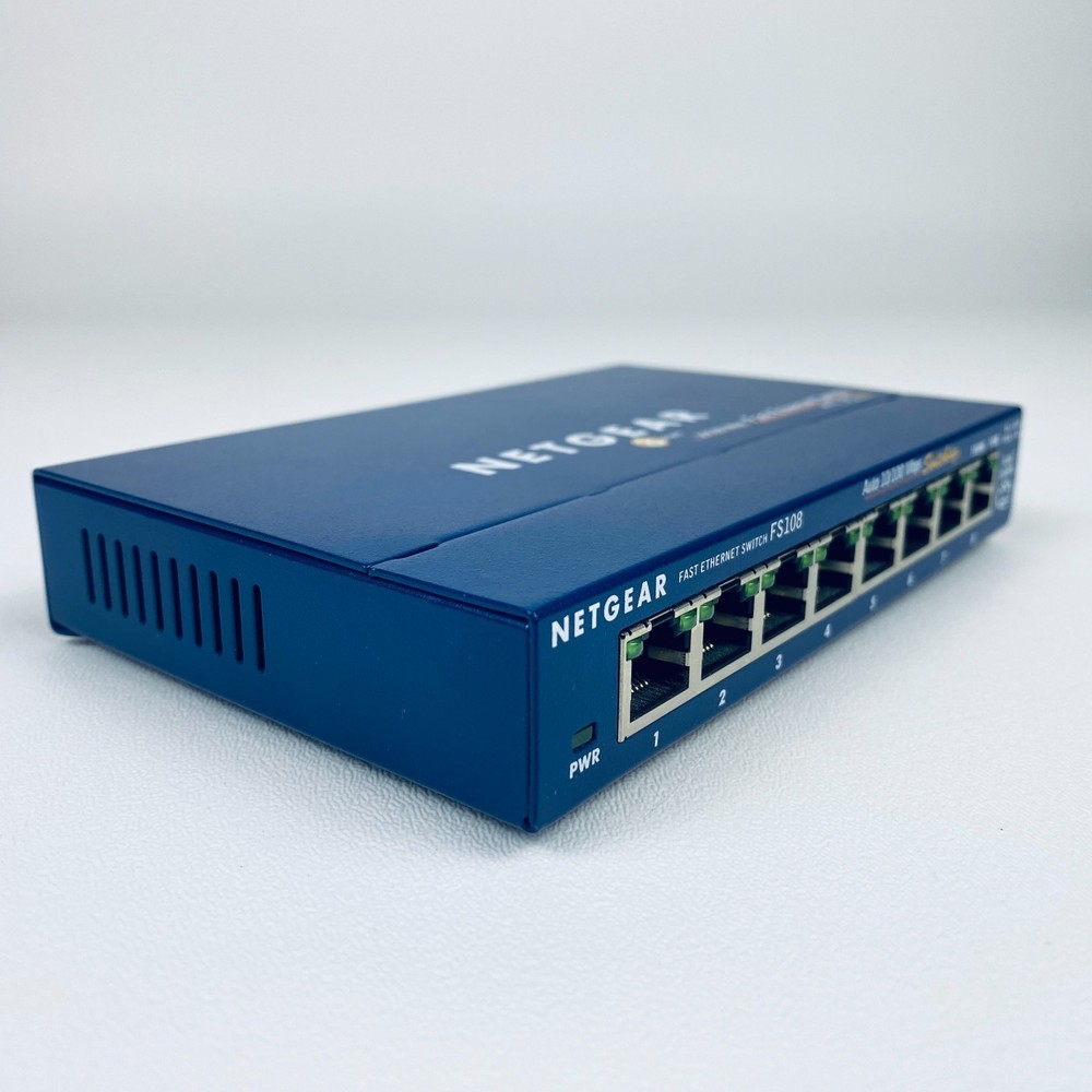 NETGEAR ProSafe 8 Port 10/100 Switch FS108 v2 External Fast Ethernet Switch