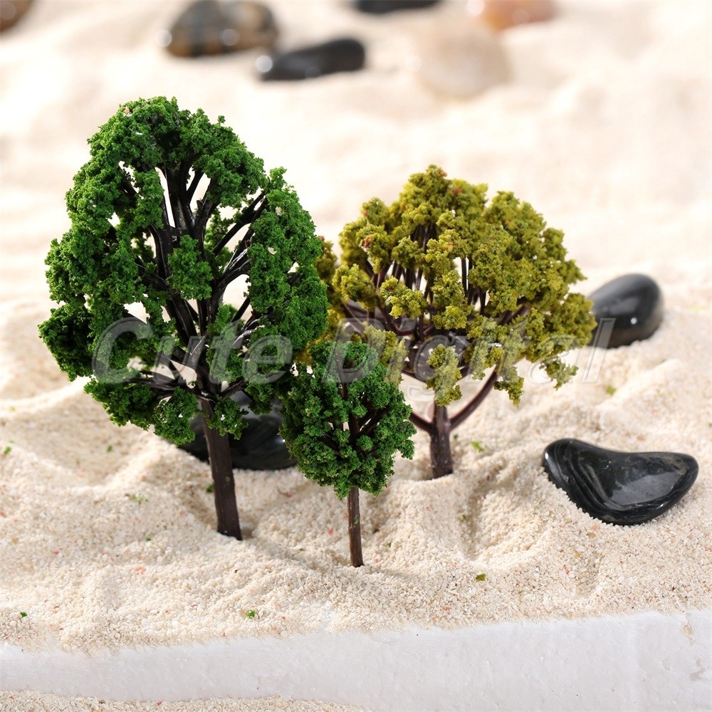 40pcs Mixed Scale Model Trees Train Railway Architecture Diorama Scenery Layout