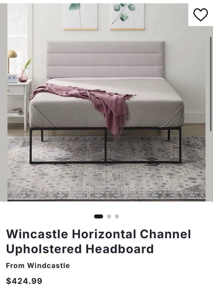 Wincastle Horizontal Channel Upholstered King Headboard, Adjustable Height