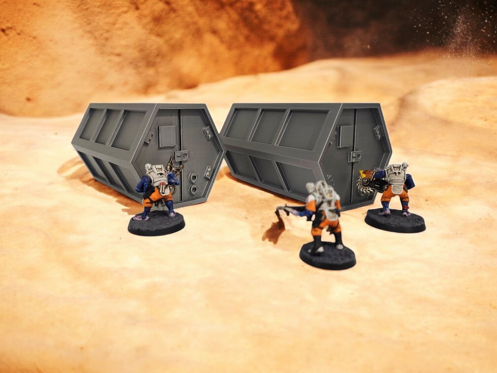 3D Printed Terrain Sci-Fi Cargo Container Perfect For Warhammer 40K Or Kill Team