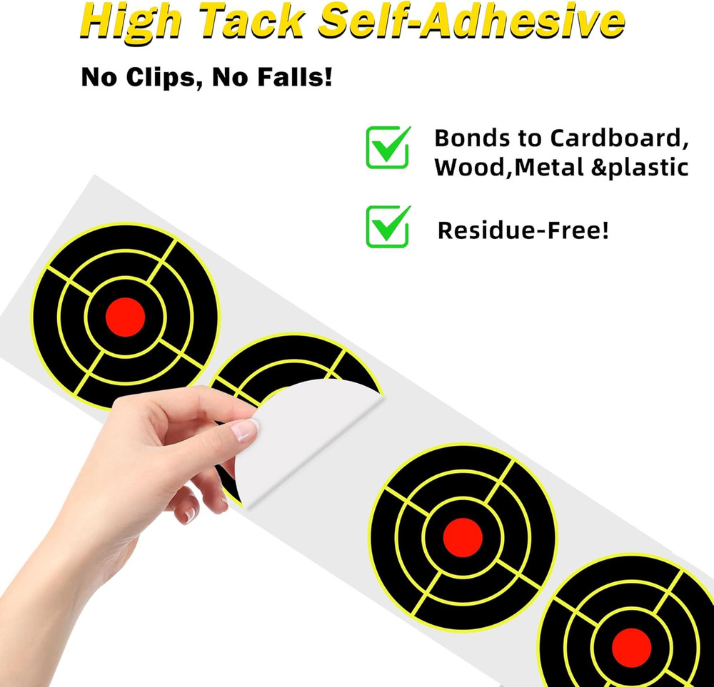 6'' Shooting Targets, 100 Pcs Splatter Targets for Shooting Range, Self Adhesive