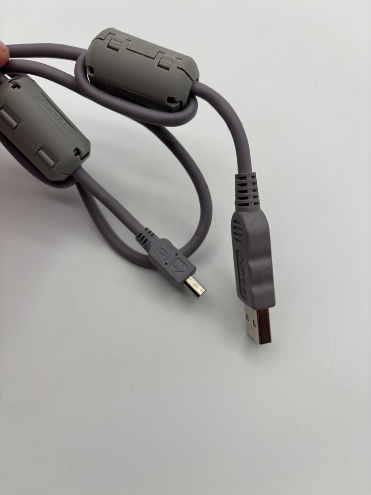 Sony OEM USB Data Cable Grey USB-A to Mini-USB 5-Pin w/ Ferrite