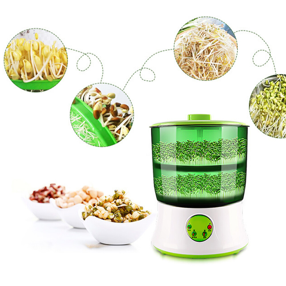 2 Layers Automatic Bean Sprouts Sprouting Seed Machine Bean Seed Sprouter 20W