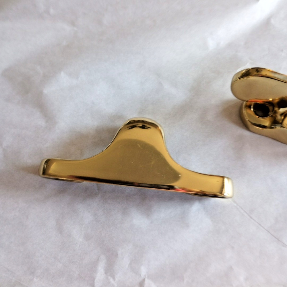 1 NOS Solid Brass Window Sash Lock & Keeper no screws