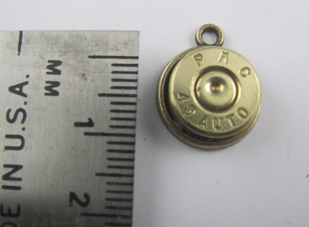 Bullet pendant or charm .45 caliber brass
