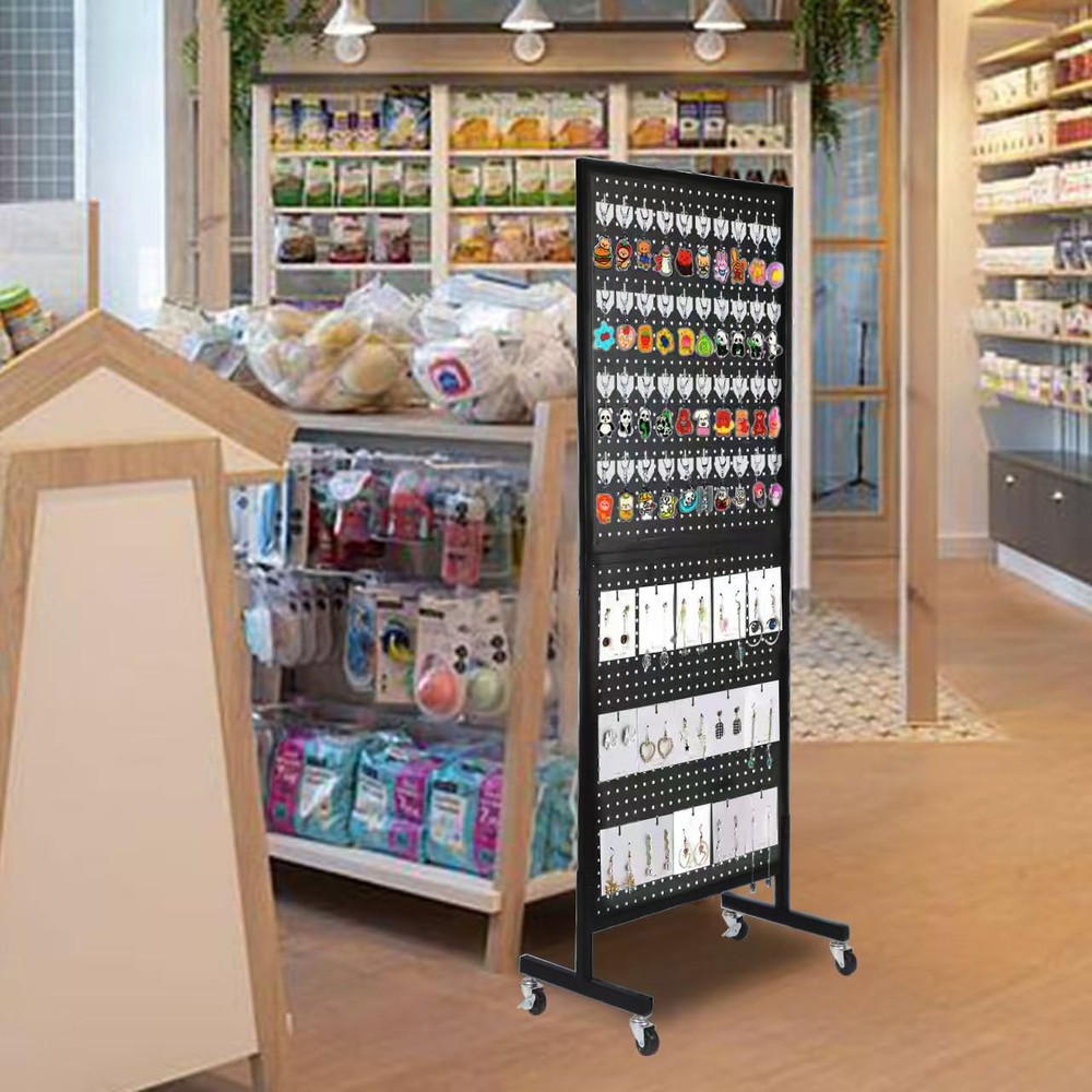 NectaCol 2'x 5' Standing Pegboard Display with TBase, Pegboard Display Stand ...