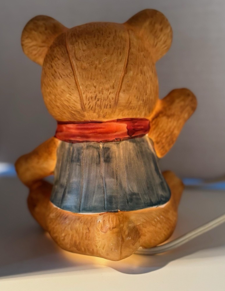 Ceramic teddy bear night light figurine by Interpur