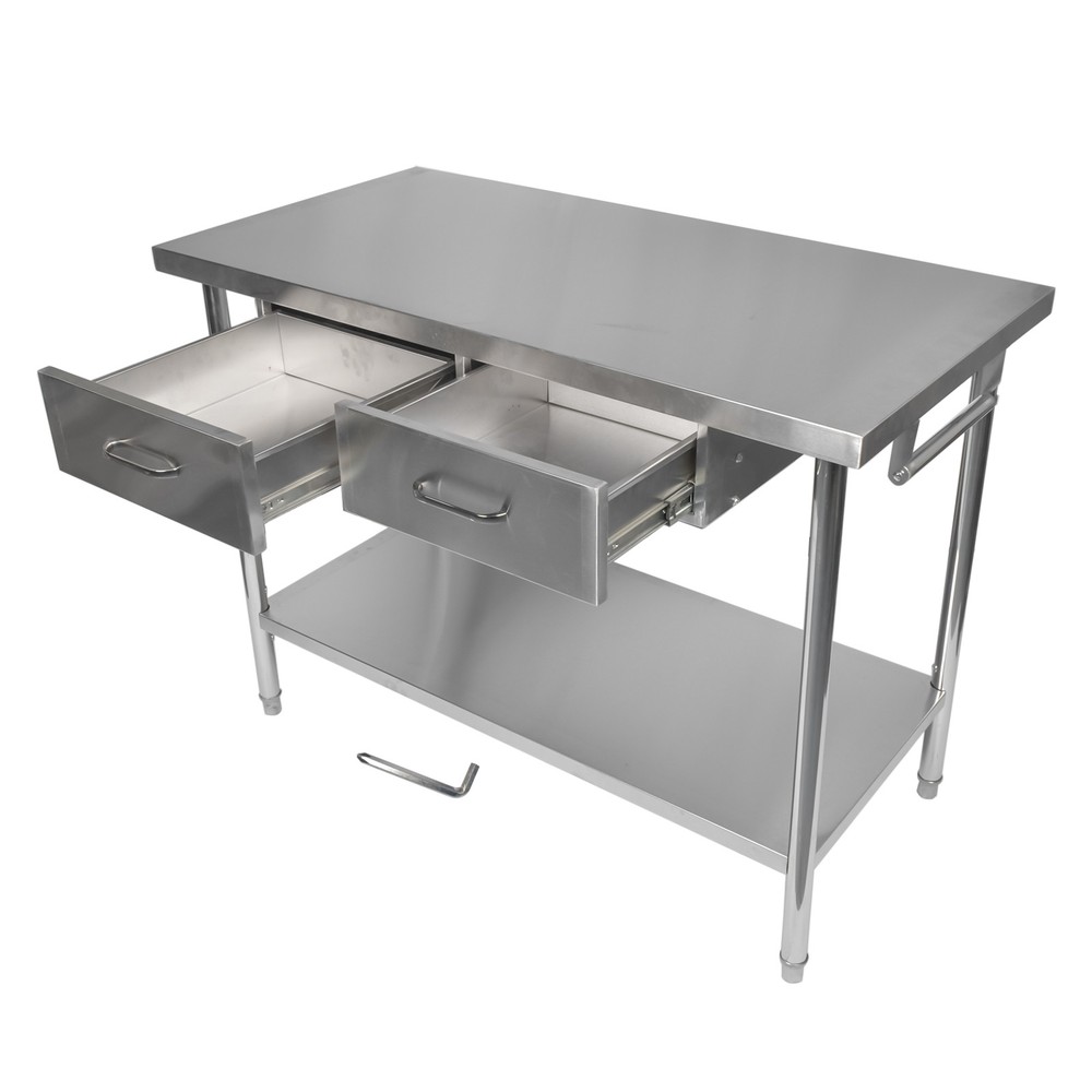 Silver Stainless Steel Table Work Table Prep Table for Kitchen Restaurant
