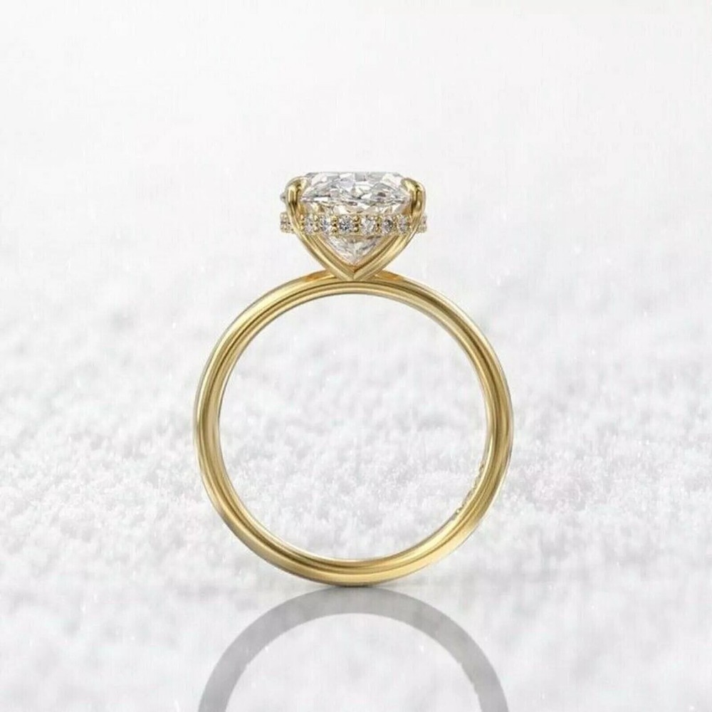 Engagement Ring 5.00 Ct White Treated Diamond Ring Oval Cut VVS1 Certified !