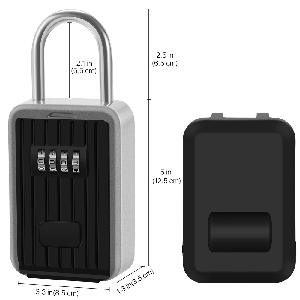 Key Lock Box Key Storage Safe Box Wall Mounted 4 Digit Combination Lock Security