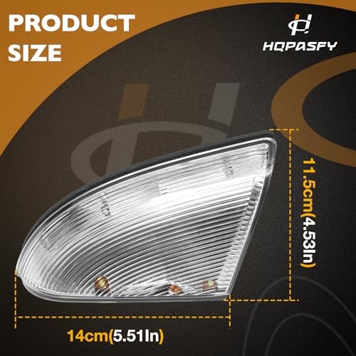 Mirror Turn Signal Light Front Passenger Side, Compatible with Dodge Right