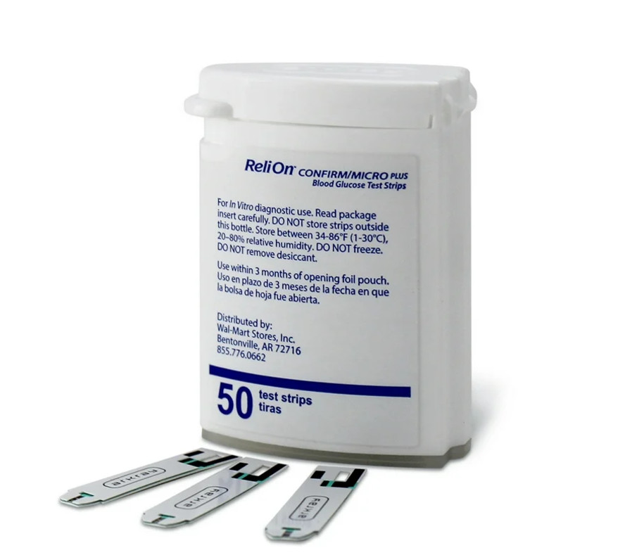 ReliOn Confirm Micro Blood Glucose Test Strips, 50 Count
