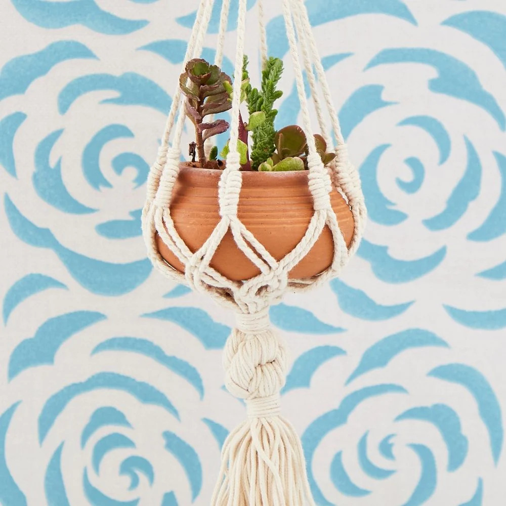Mini Macrame Terracotta Hanging Pot