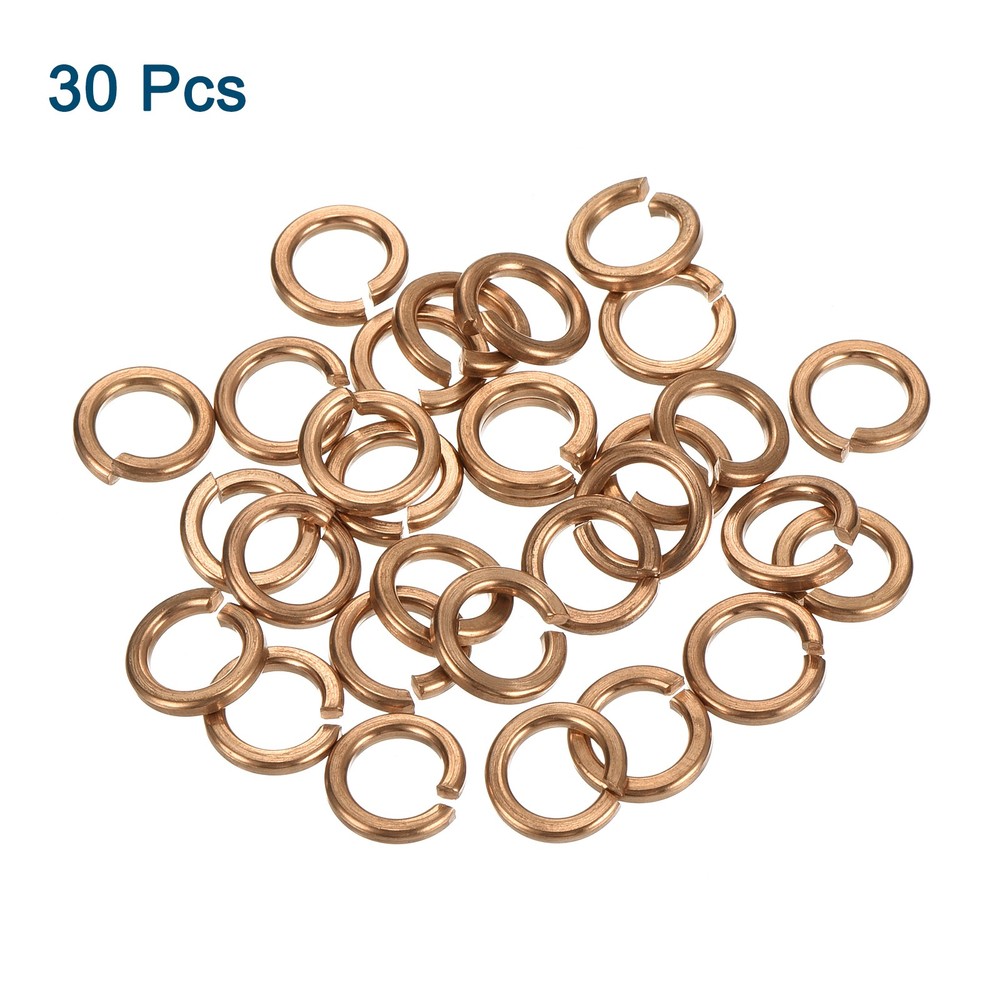 M6 Split Lock Washer, 30Pcs Copper Spring Lock Washers