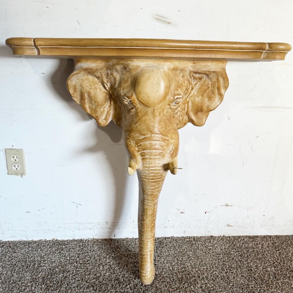 1970s Elephant Sconce Console Table by Chapman