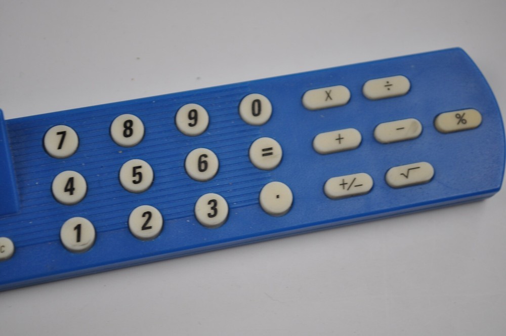 Vintage Curtis Calculator Blue Keyboard