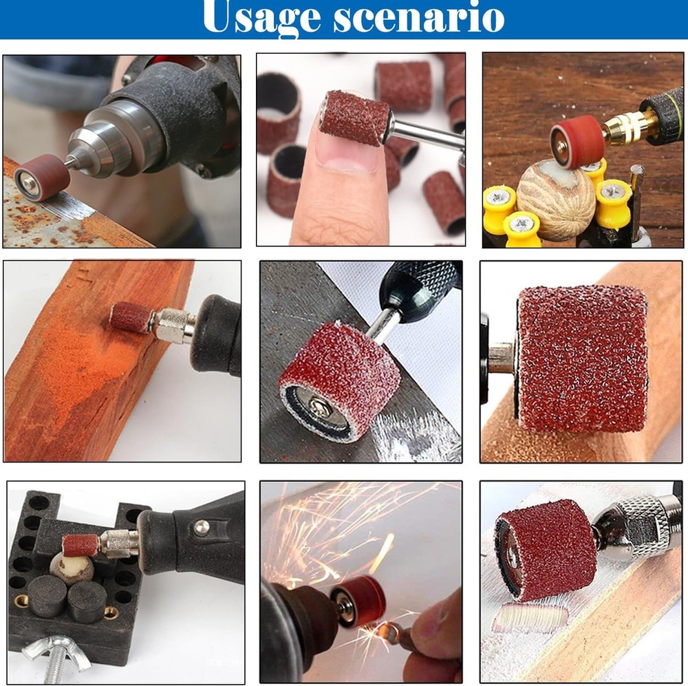 Sanding Drum Set for Dremel Rotary Tools-Includes Drum+Sanding Bits