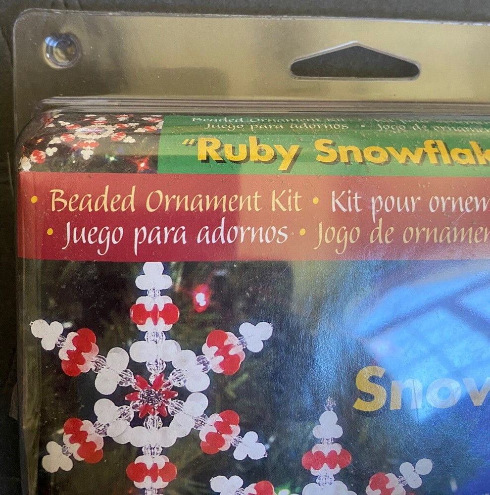 The Beadery Christmas ornament kit Ruby SNOWflakes Kit Makes 12