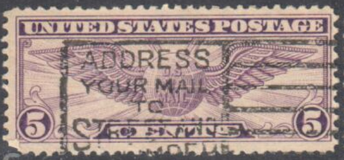 SC#C16 - 5c Winged Globe Used "Address Your Mail" Cancel