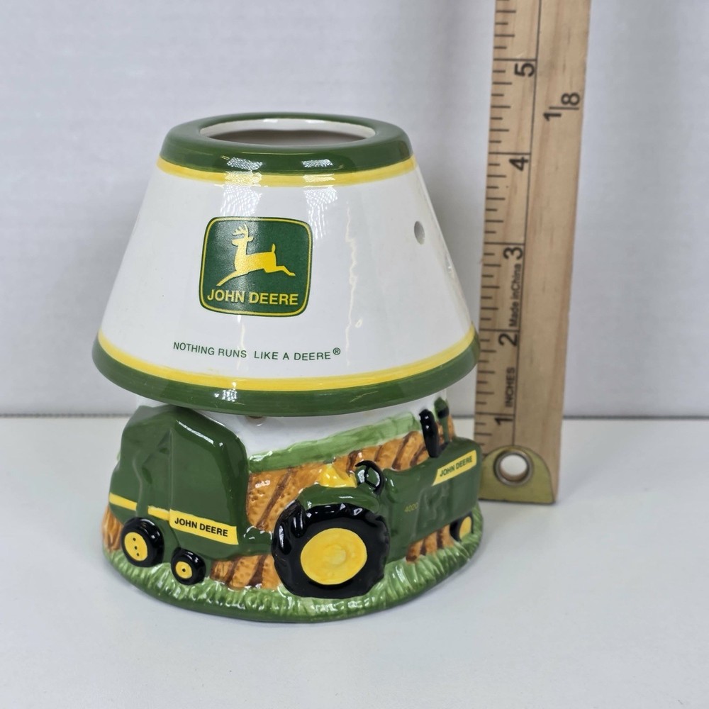 John Deere "Baling" ceramic candle holder lamp
