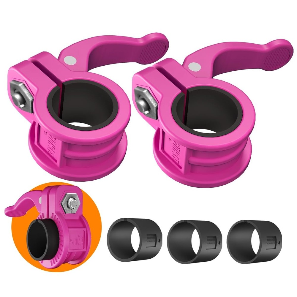Adjustable Barbell Clips 1 & 2" | Quick Release Weight Locking Collars Pair"