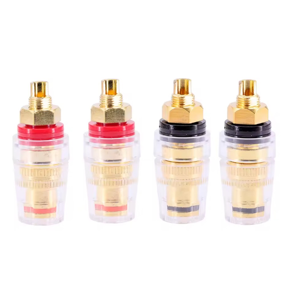 4Pcs Amplifier Speaker Cable Terminal Binding Post 8mm Banana Socket Connector