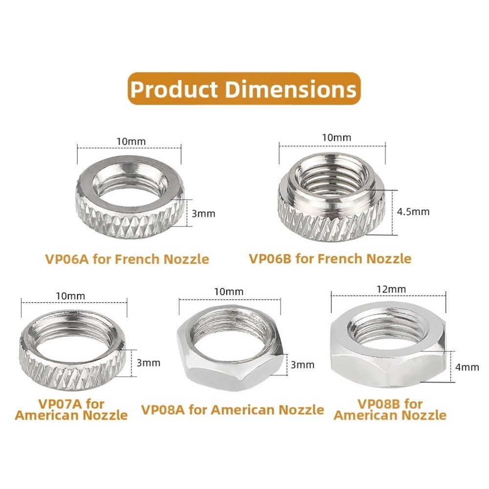 10pcs Copper Alloy Bicycle Valve Nut Locking Ring Secure Ride Stability