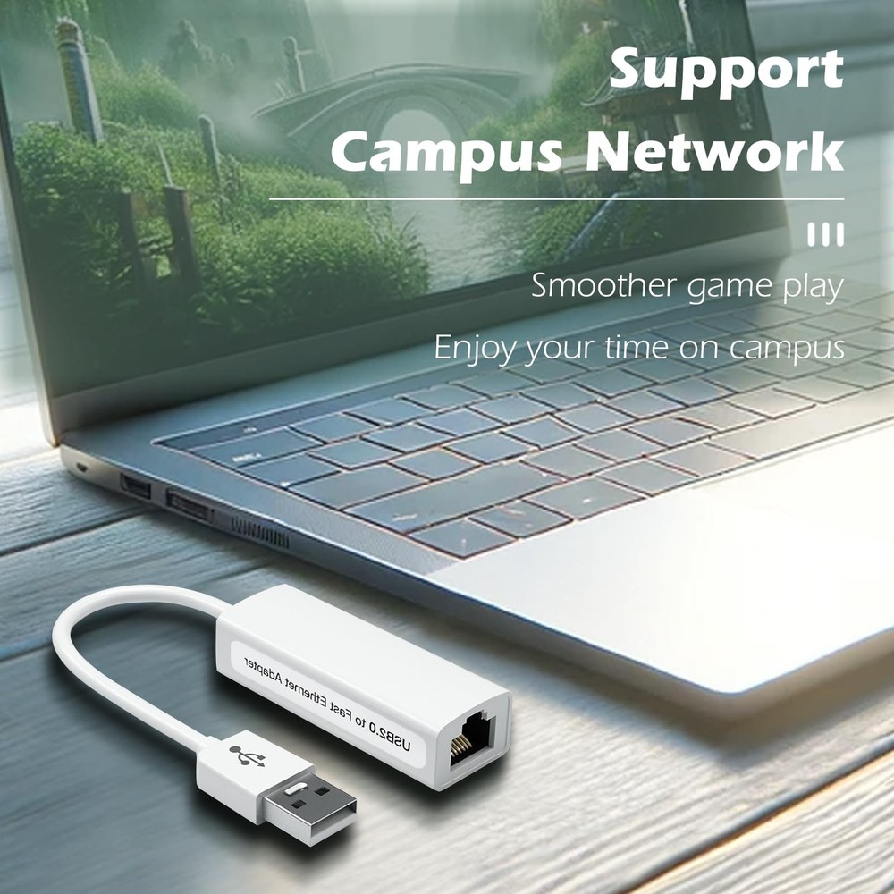 USB to Ethernet Network Adapter for Laptops USB 2.0 Devices Windows Mac OS