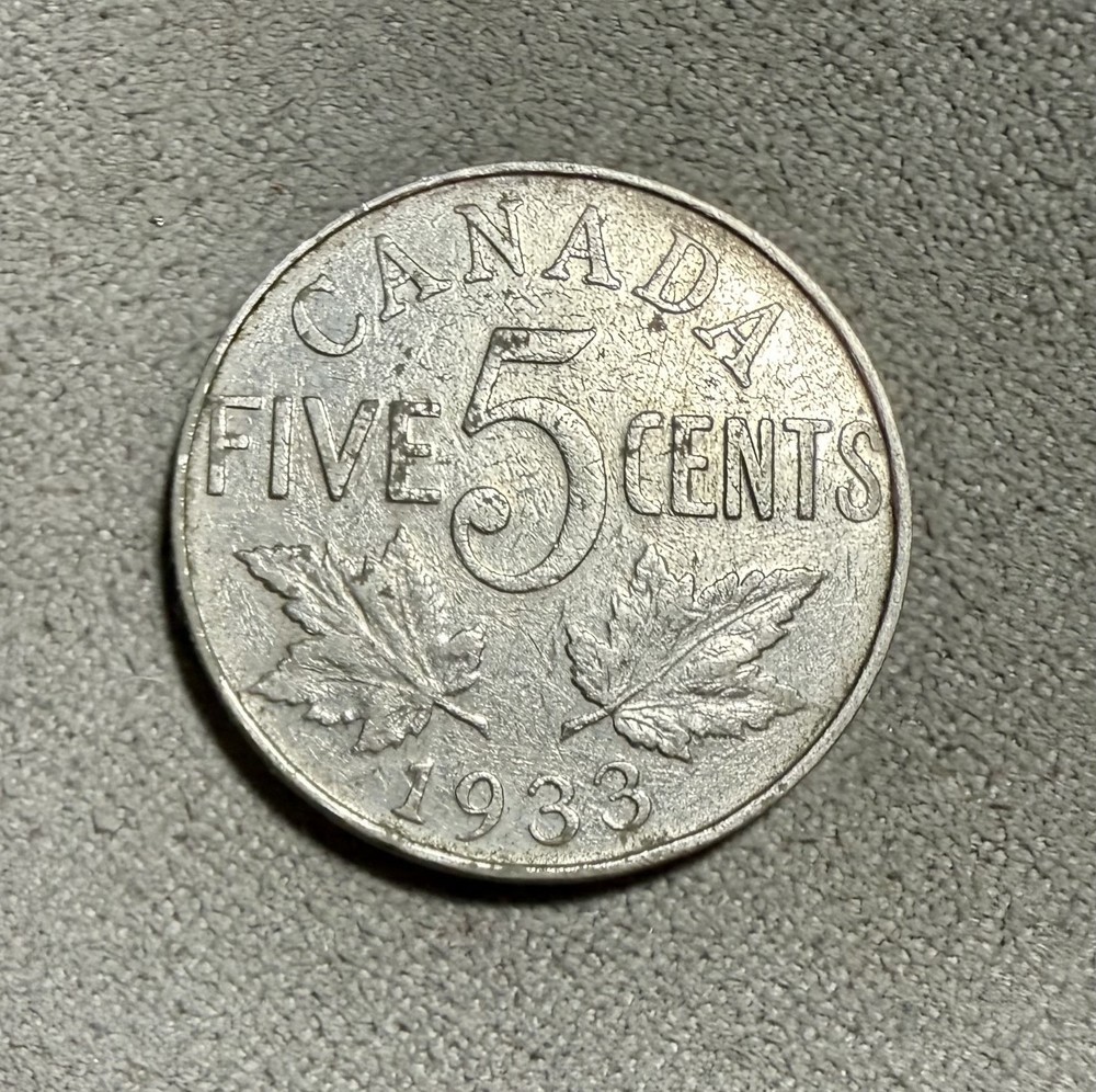 1933 Canada 5 Cent Coin