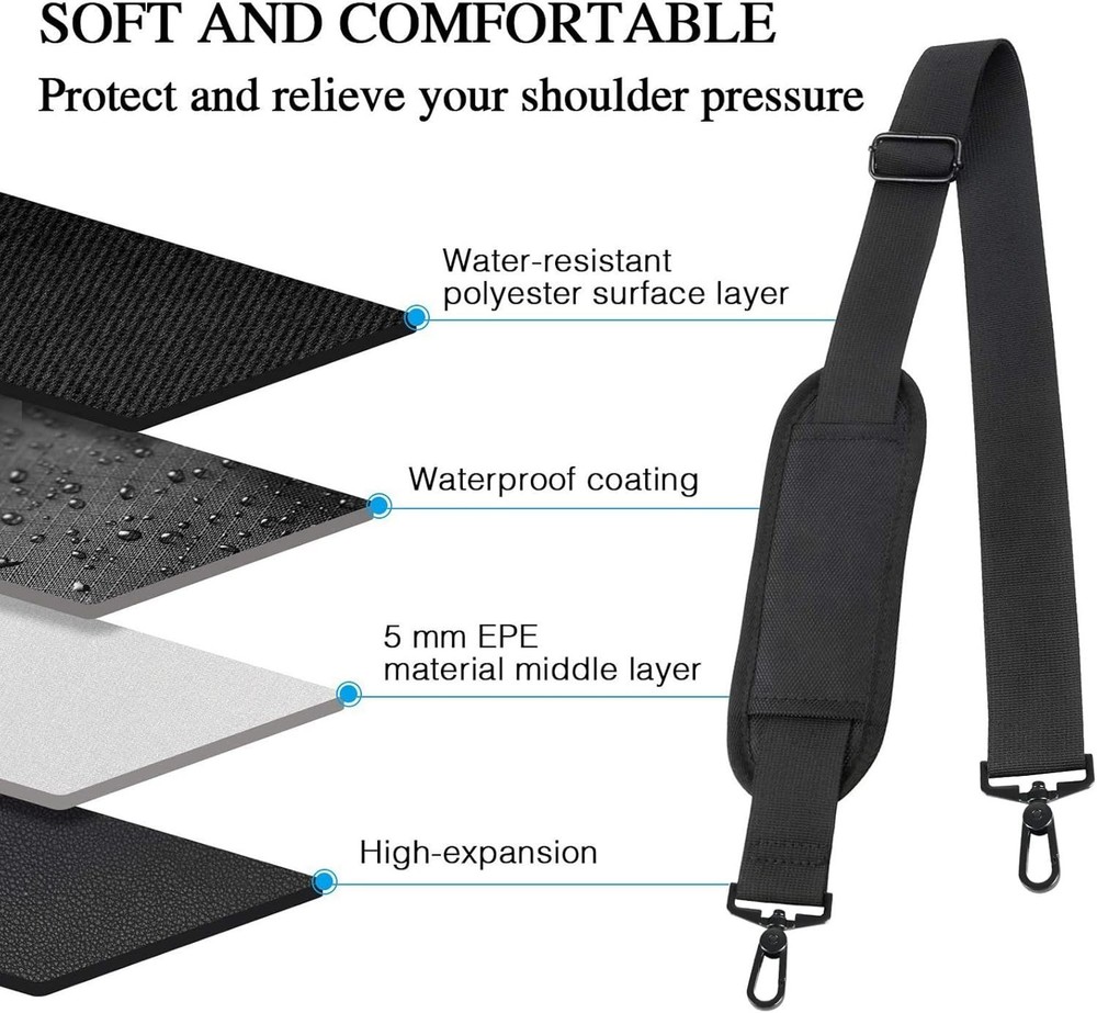 Shoulder Strap 52" Universal Replacement Laptop Shoulder Strap Luggage Duffel
