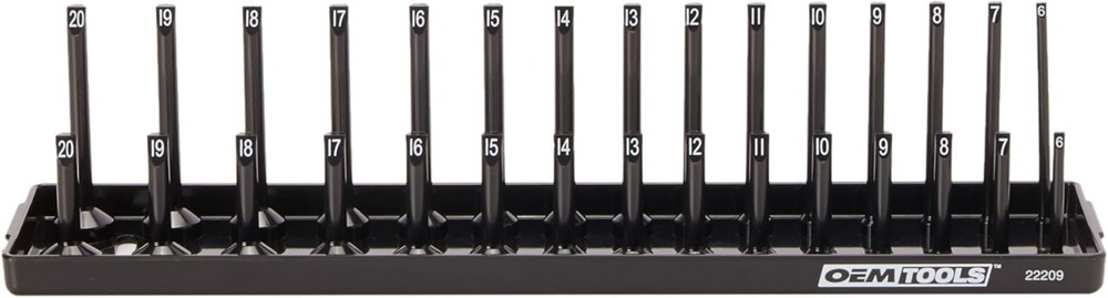 Compact 6PC Socket Storage Organizer for 1/4", 3/8", 1/2" Drive Sockets