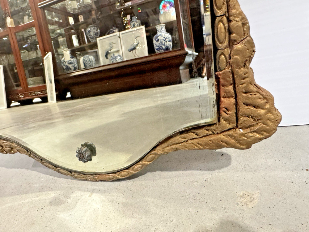 Antique Gilt Wood with Etched Mirror