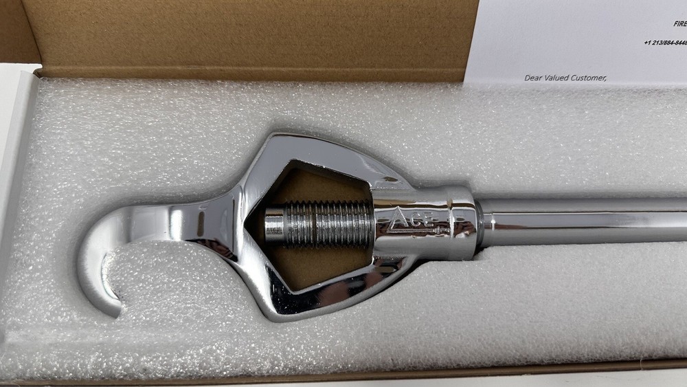 Chrome Fire Hydrant Wrench BMF 20" Handle extra heavy 4.2 lbs.