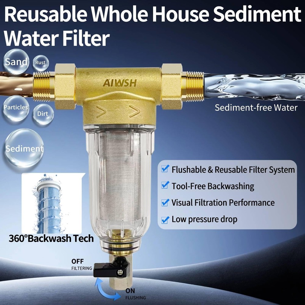 40 Micron Spin Down Sediment Whole House Water Filter System