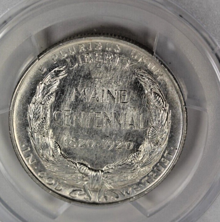 1920 Maine Commemorative Silver Half Dollar : PCGS MS65