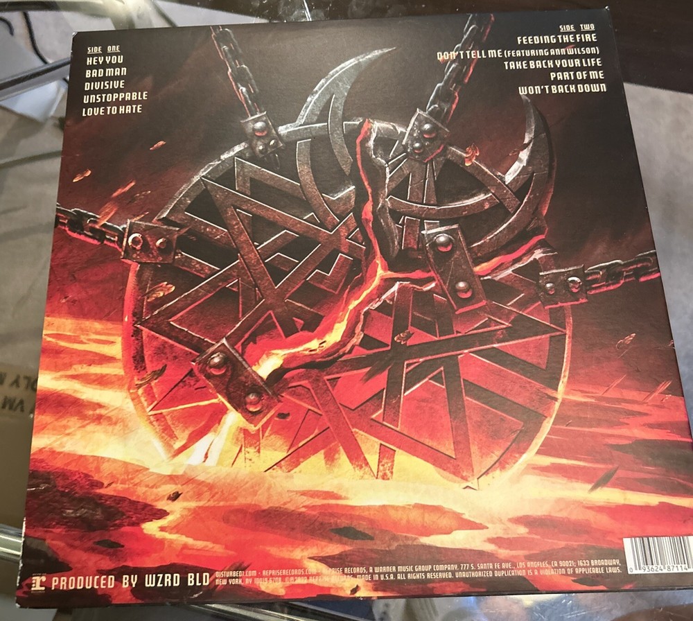 DISTURBED SIGNED DIVISIVE DRAIMAN DONEGAN VINYL JSA AUTHENTICATED #AZ41849