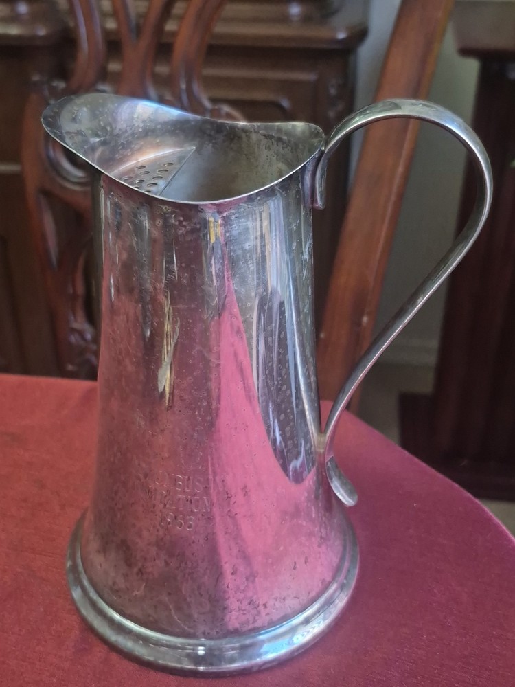 Sheffield Silver On Copper Sheffield Water Pitcher Pierced Spout