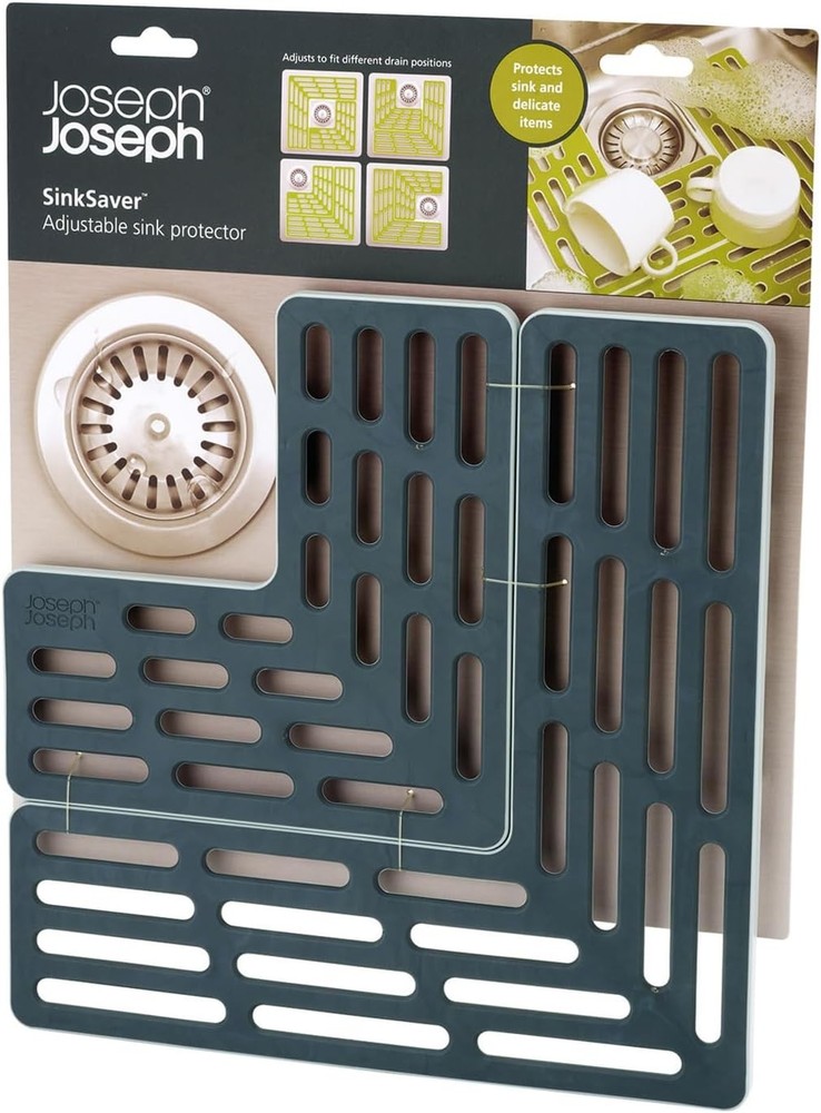 SinkSaver Adjustable Sink Protector Mat Non-Slip Gray