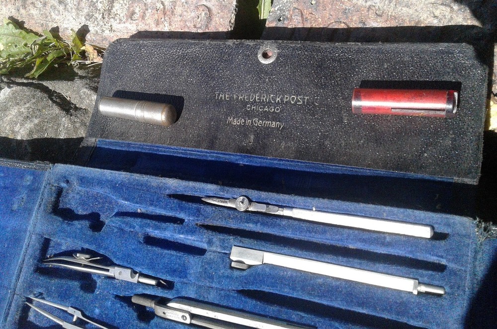 Vintage Drafting Set Germany Frederick Post Chicago