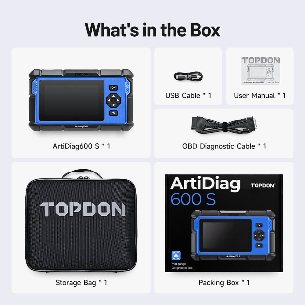 2026 TOPDON AD600S OBD2 Scanner Auto Diagnostic Tool Engine ABS SRS Code Reader