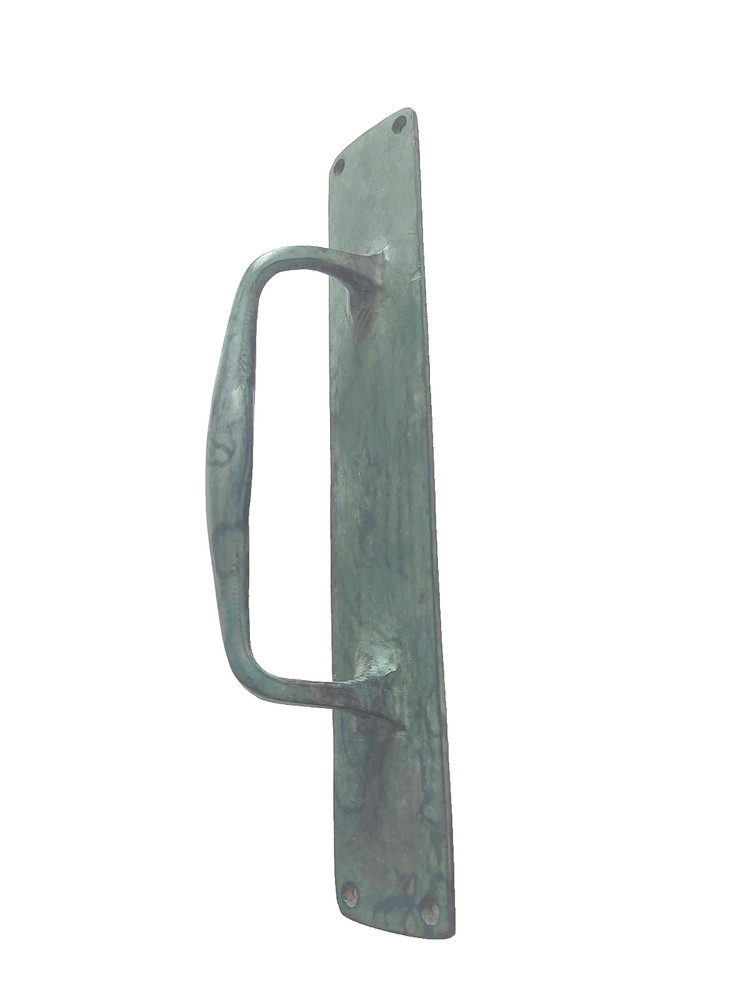 12" x 2" barn door grab Solid Brass Large plain Handle 30cm long Pull heavy PUB