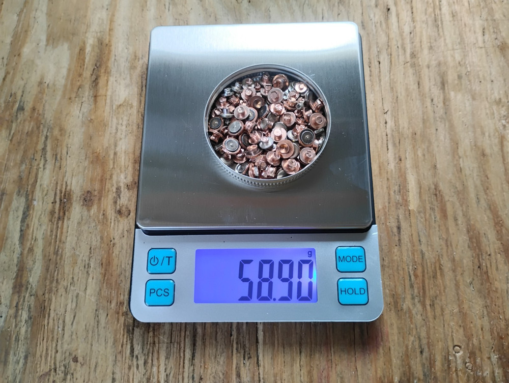 58.9 Grams Clean Scrap Silver Copper Contacts