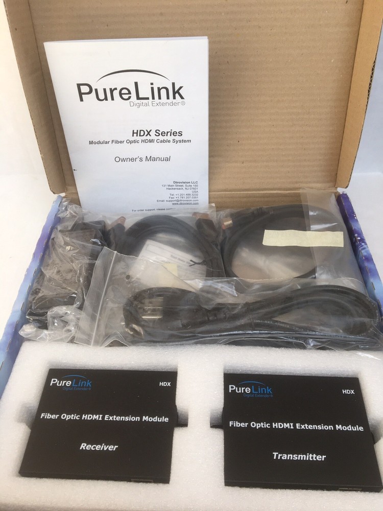PureLink HDX Fiber Optical HDMI Extension Cable System Transmitter & Receiver
