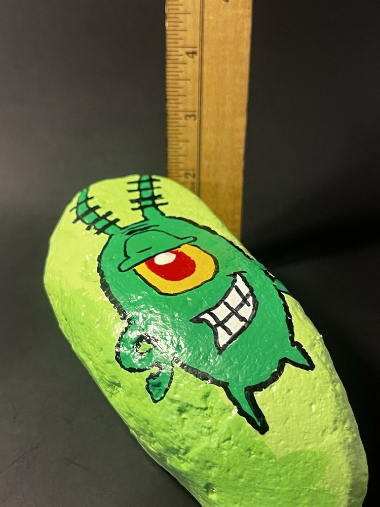Plankton Hand Painted Rock Great Gift! SpongeBob SquarePants