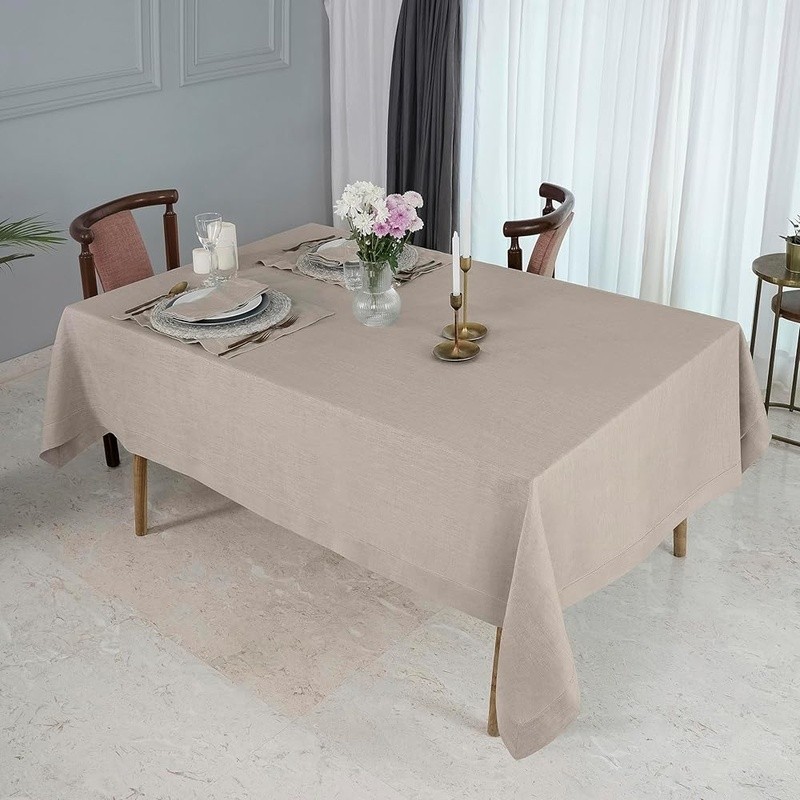 Natural Linen Tablecloth Rectangle Eco-Friendly Gift Support Education New
