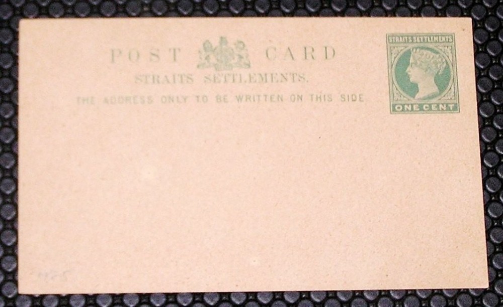 Straits Settlements Higgins and Gage PC5 Postal Card