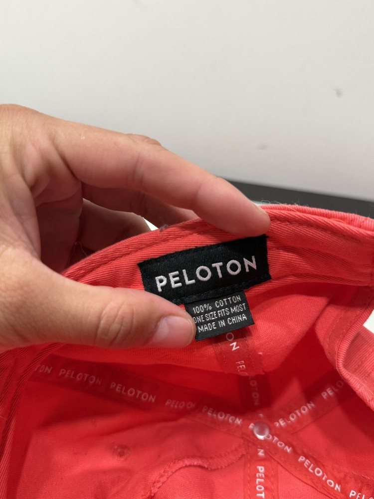 PELOTON Adjustable Strapback Hat Cap Embossed Logo CORAL
